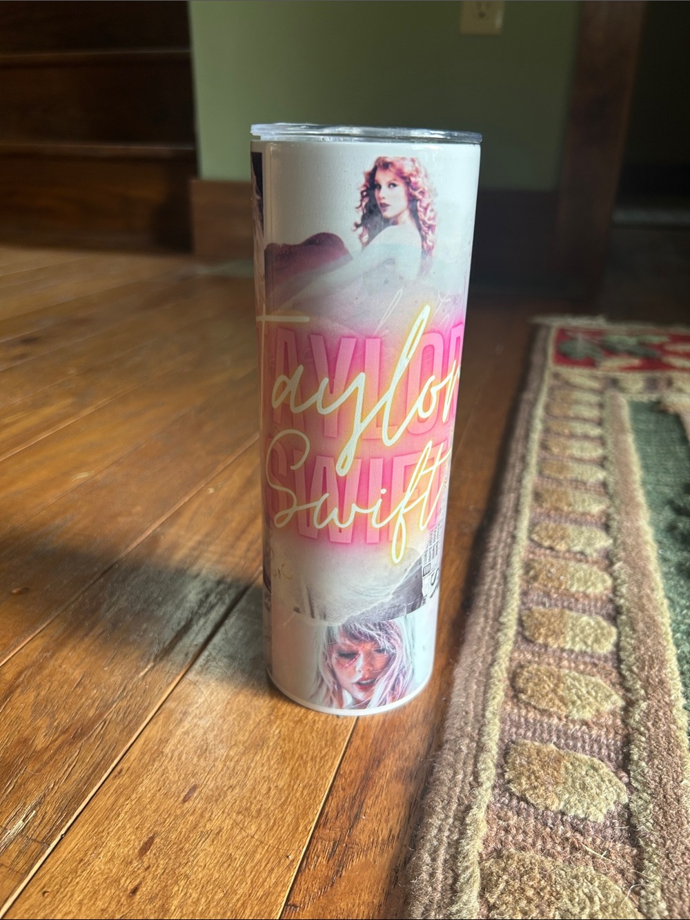 Taylor Swift Pink and Yellow Signature Graphic Tumbler